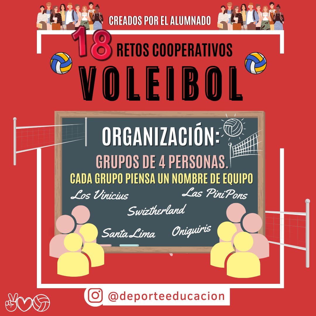 VOLEIBOL. 18 RETOS COOPERATIVOS.