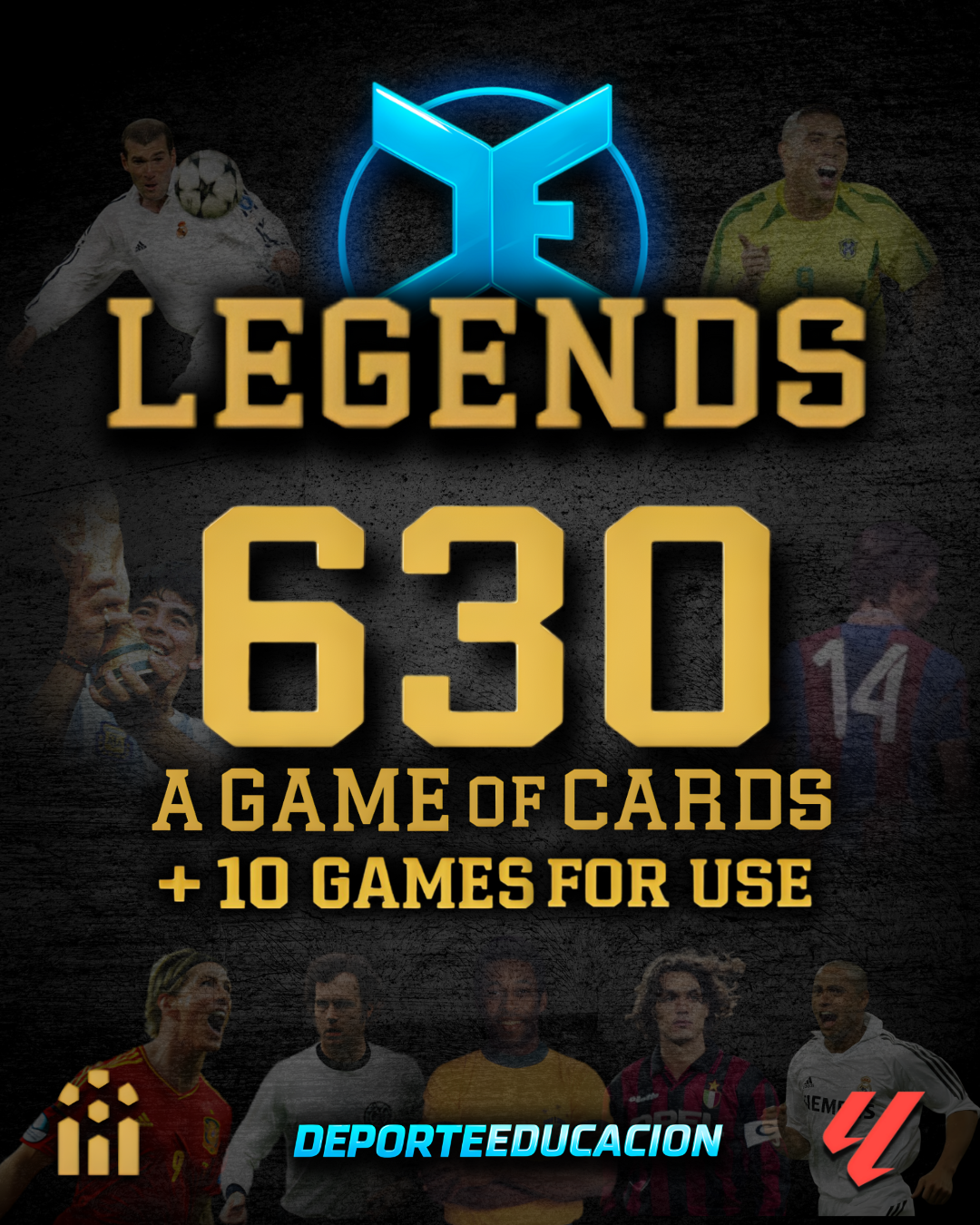 630 CARTAS LEGENDS + 10 JUEGOS PARA SU USO.