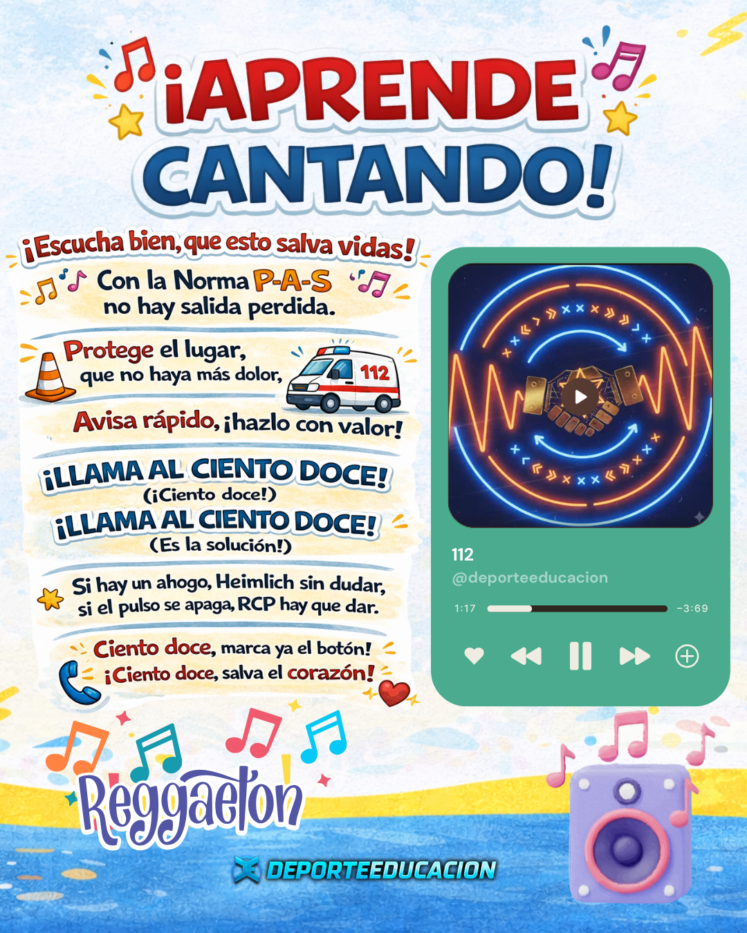 PRIMEROS AUXILIOS, INFOGRAFÍA Y CANCIONES